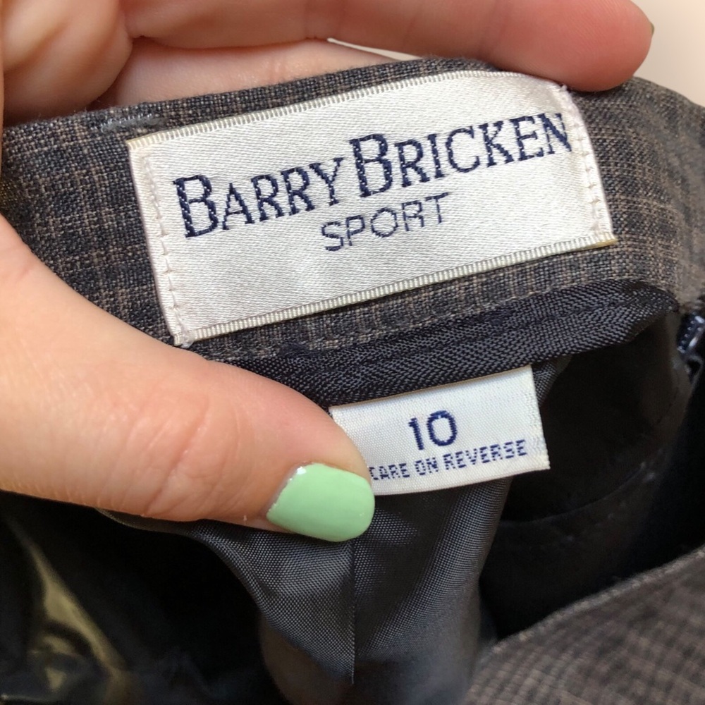 Vintage 90s Barry Bricken Sport Blazer & Skirt Suit Set Grey Plaid Women 4/10 - Picture 16 of 16